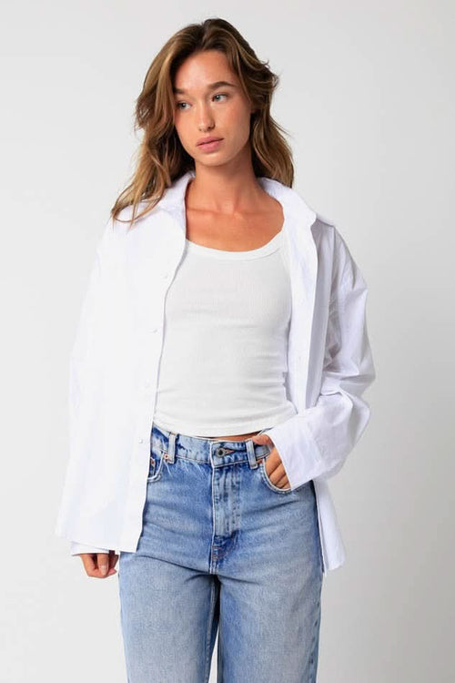 Go-To White Button-Up Top