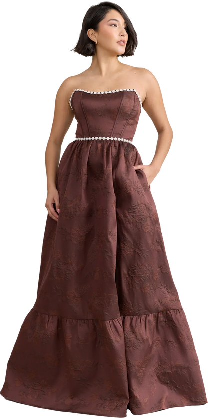 Ellapink Luxe Jacquard Dress | Made To Order