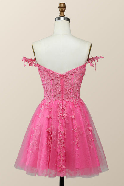 Navy Blue A-line Lace Appliques Short Homecoming Dress