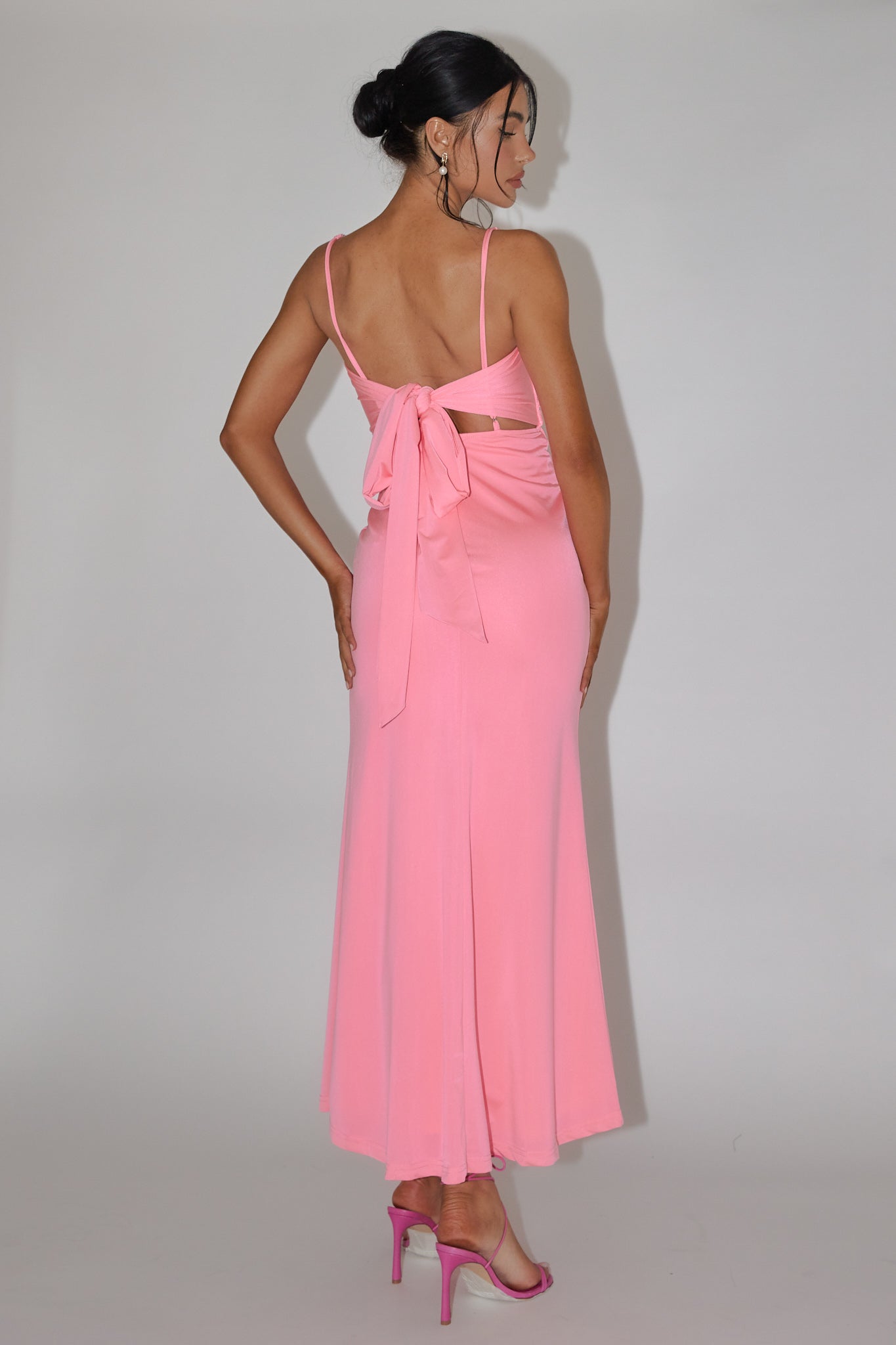 Likita Floral Applique Bodice Maxi Dress Pink