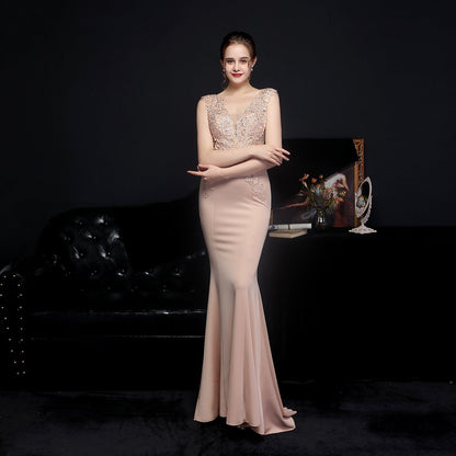 Amelia embroidered sequined fishtail dress