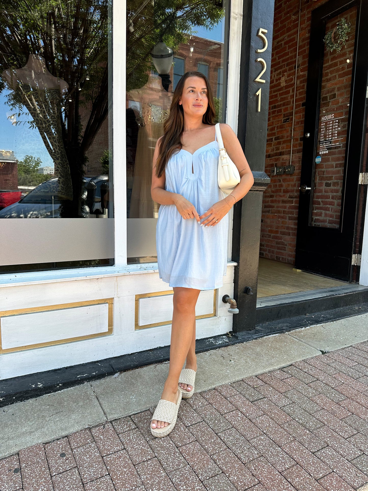 Ash Blue Keyhole Cami Mini Dress