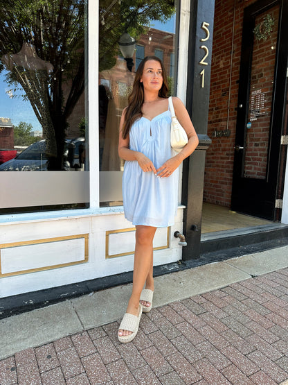 Ash Blue Keyhole Cami Mini Dress