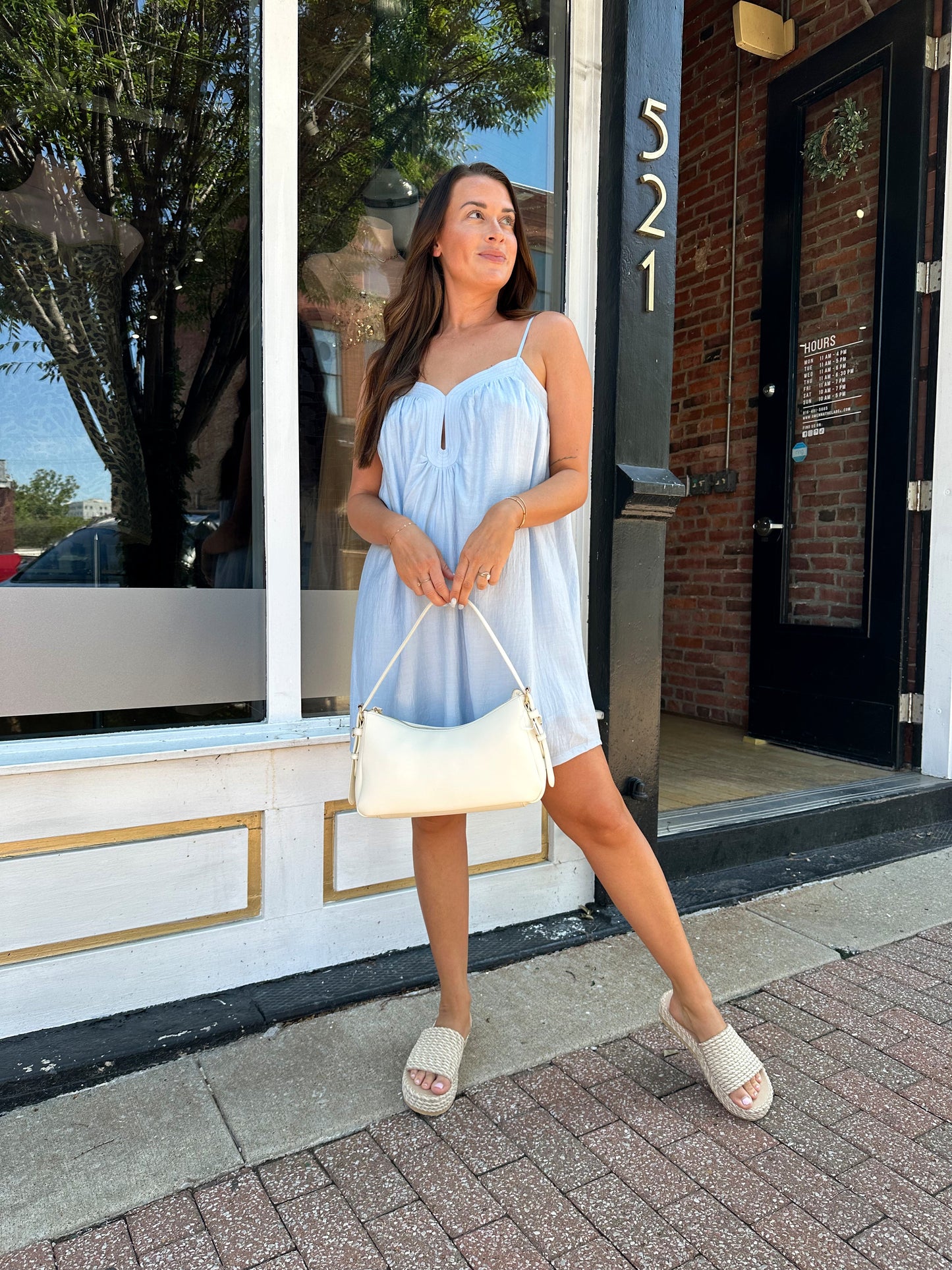 Ash Blue Keyhole Cami Mini Dress