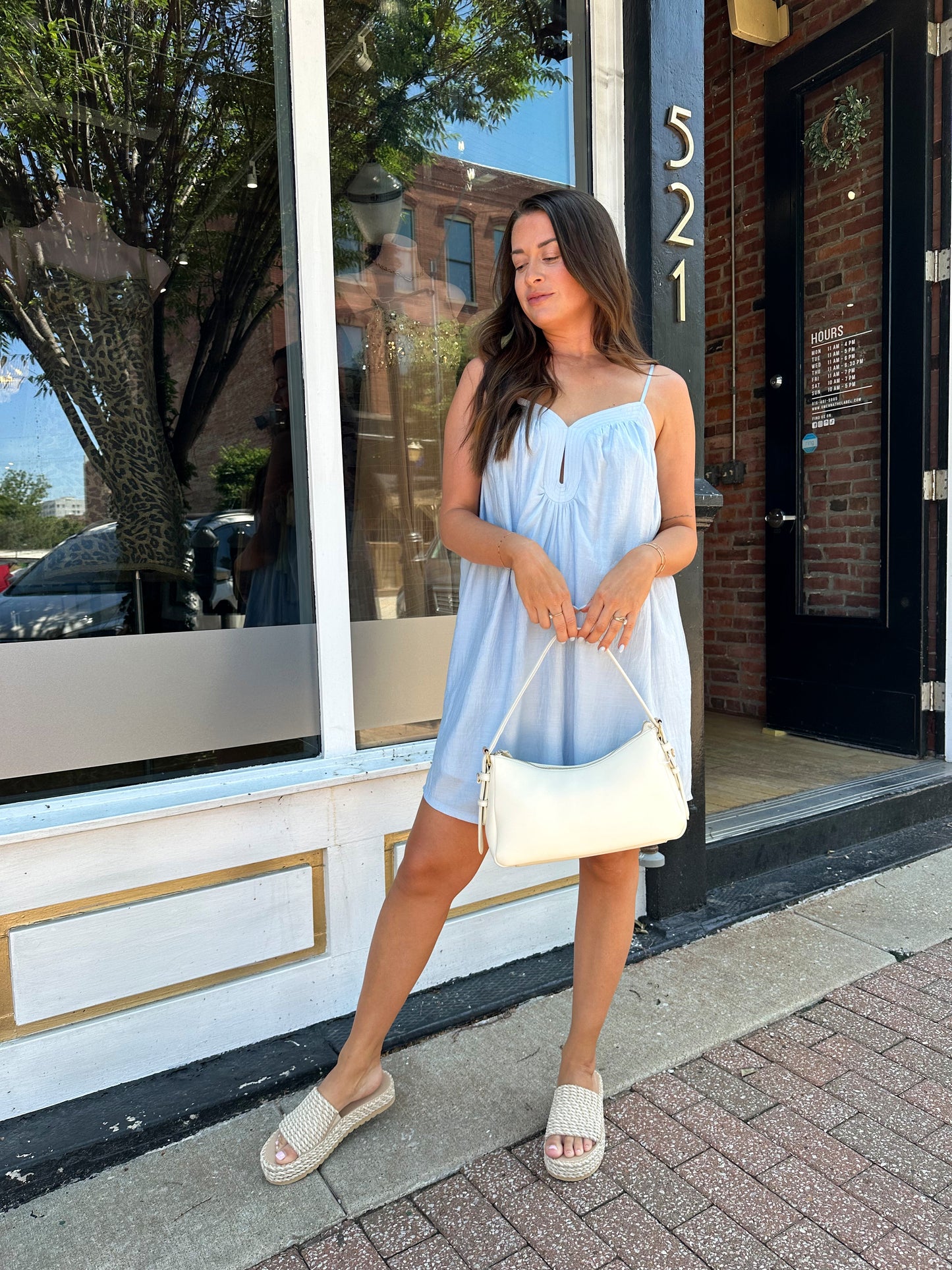 Ash Blue Keyhole Cami Mini Dress