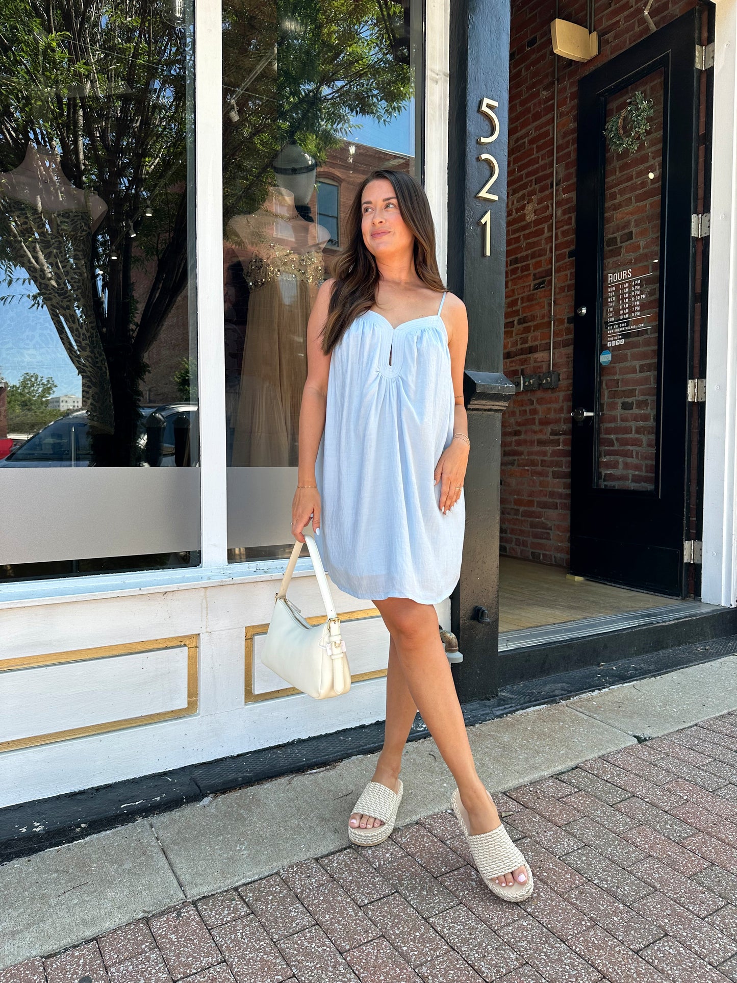 Ash Blue Keyhole Cami Mini Dress