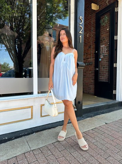 Ash Blue Keyhole Cami Mini Dress