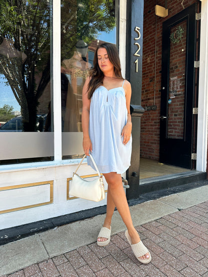 Ash Blue Keyhole Cami Mini Dress