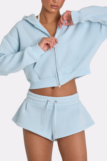Mid-Rise Shorts in Powder Blue