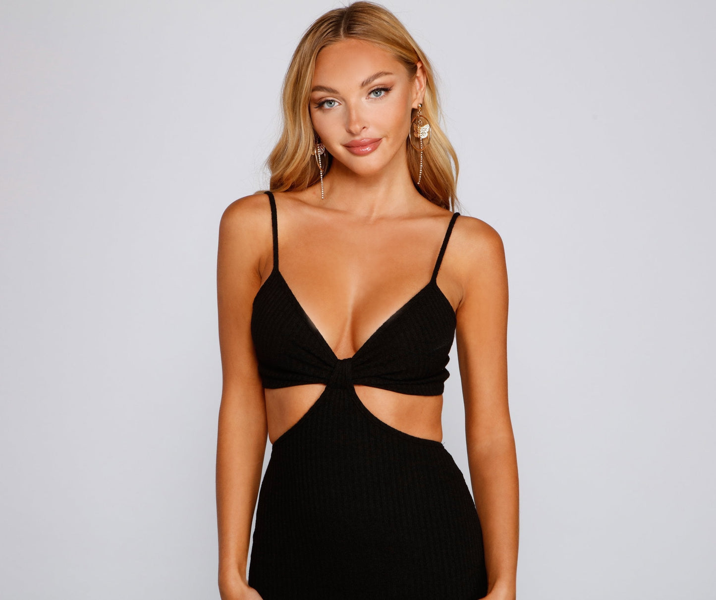 Bold Impressions Sleeveless Midi Cutout Dress