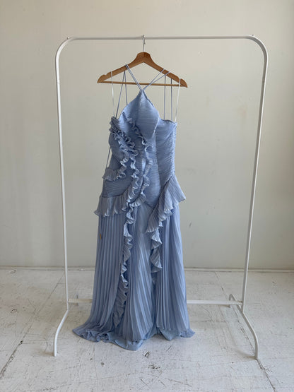 Chloe Blue Chiffon Textured Midi Dress