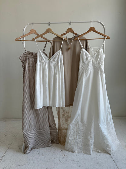 Erin Taupe Lace Hem T-Shirt Maxi Dress