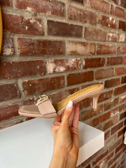 Khloe Tan Buckle Kitten Heel