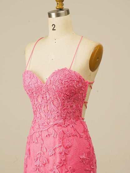 Hot Pink Lace Bodycon Mini Dress