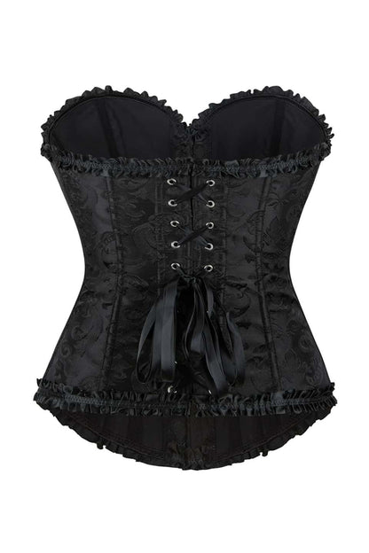 Pink Jacquard Ruffle Bustier Corset
