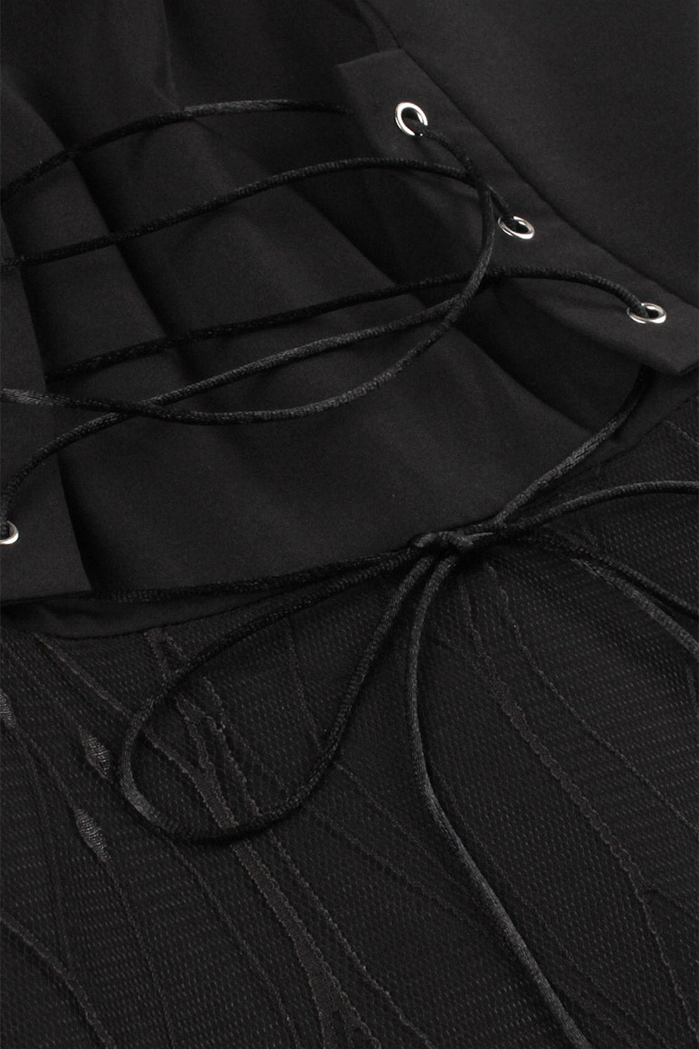 Lace-Up Black Witch Dress for Halloween