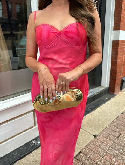 Rosalita Pink Floral Slip Maxi Dress