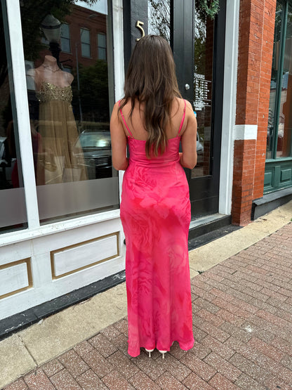 Rosalita Pink Floral Slip Maxi Dress