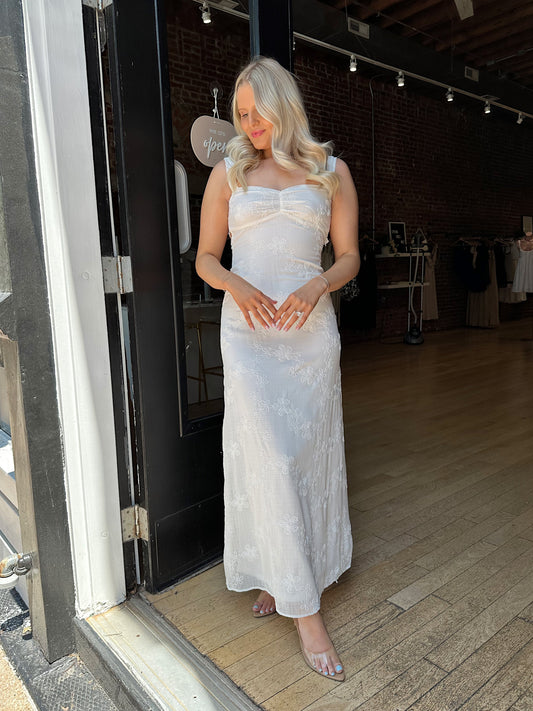 Sonny White Embroidered Maxi Dress