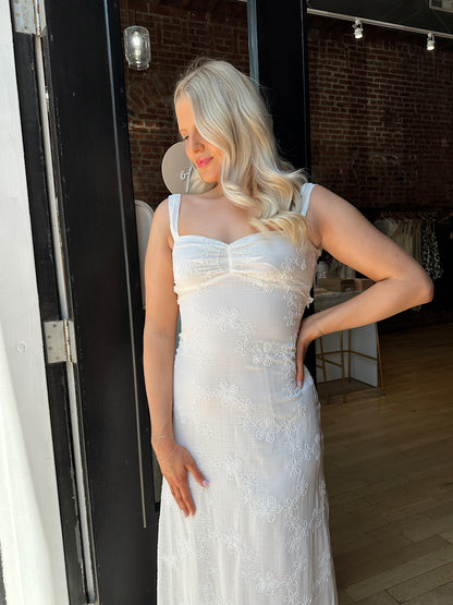 Sonny White Embroidered Maxi Dress