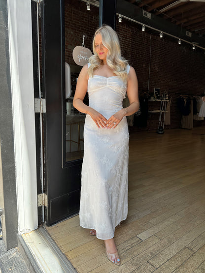 Sonny White Embroidered Maxi Dress