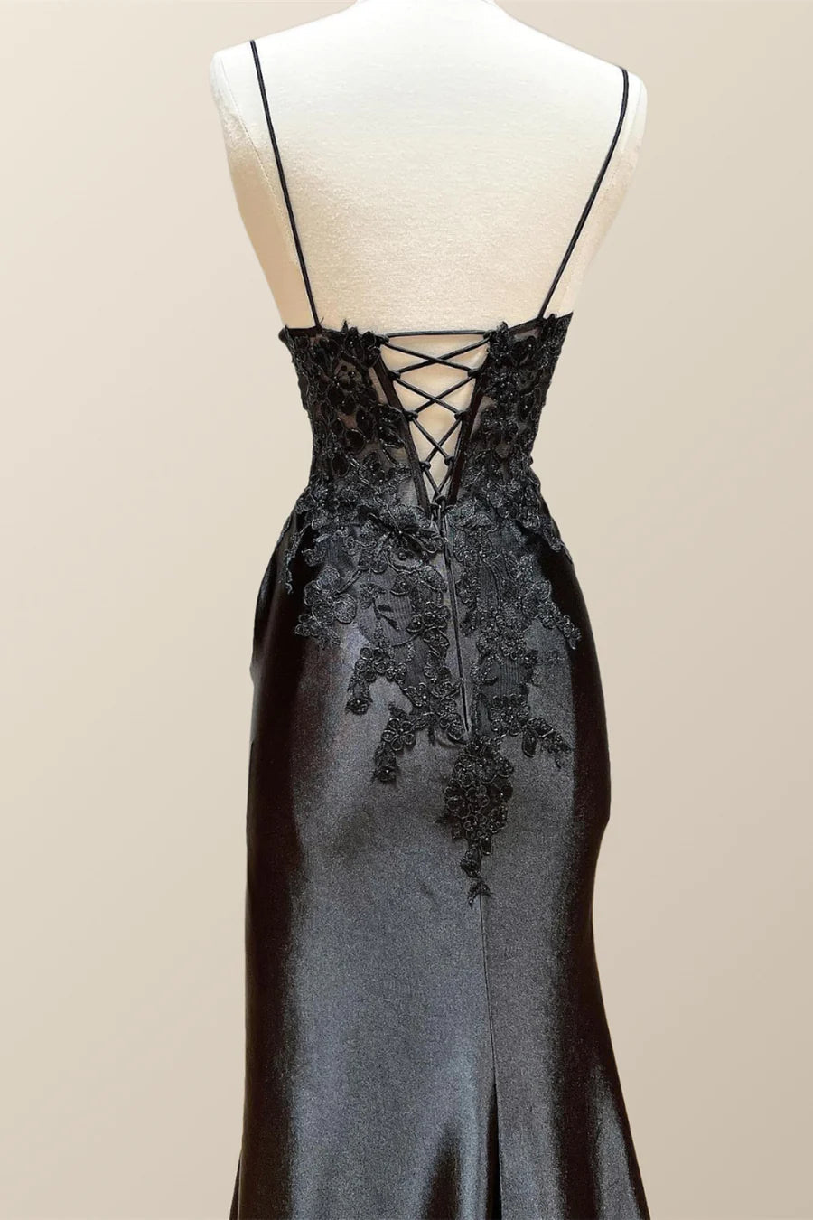 Navy Blue Appliques Mermaid Long Formal Dress