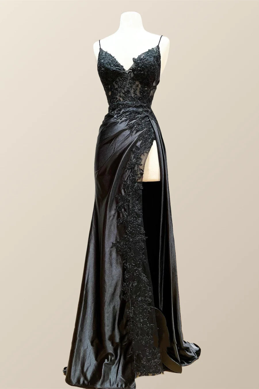 Navy Blue Appliques Mermaid Long Formal Dress