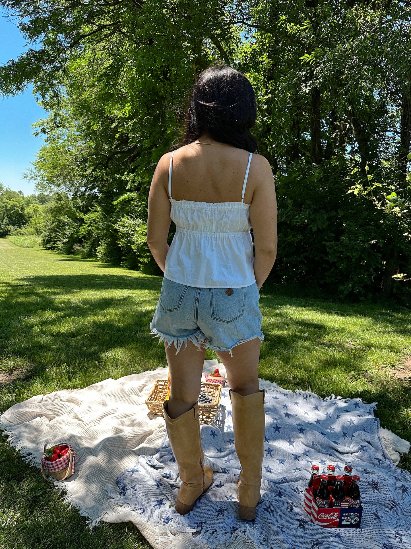 Wendy Peplum Tank Top - White