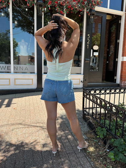 Tilly Mint Green Halter Top