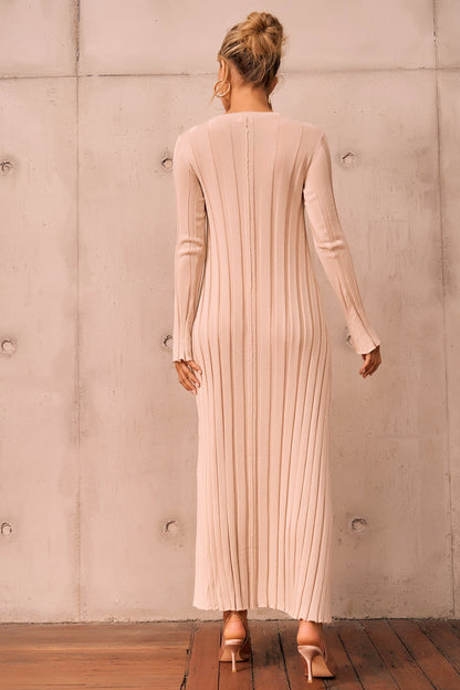 Astoria Knit Maxi Dress - Beige