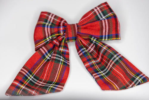 Christmas Red checked bow