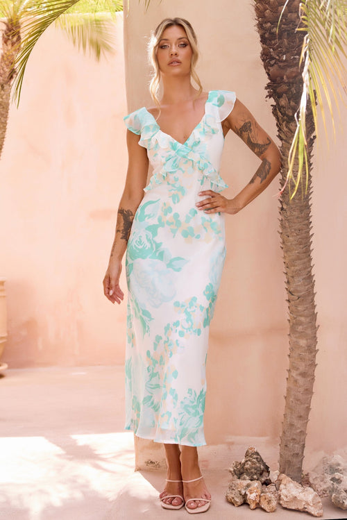 Dazzling Dreams Midi Dress - Mint