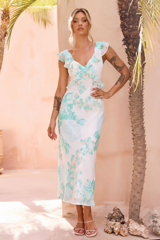 Dazzling Dreams Midi Dress - Mint