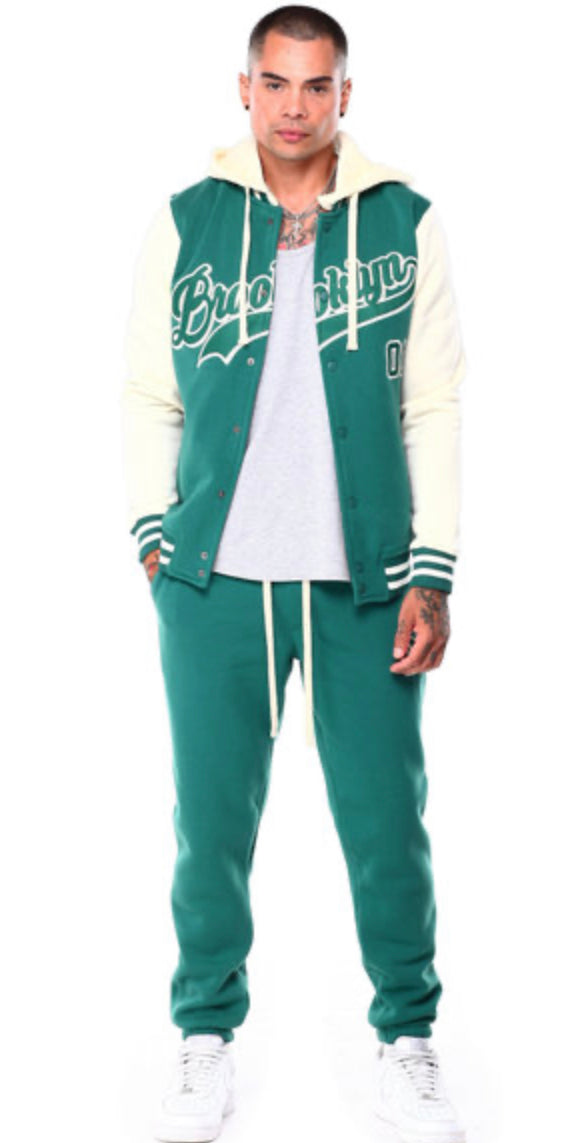 Detachable Hoodie Fleece Varsity Jacket-132-593