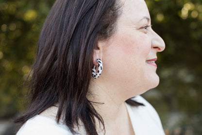 Dr Christine Earrings Brown Cow Print