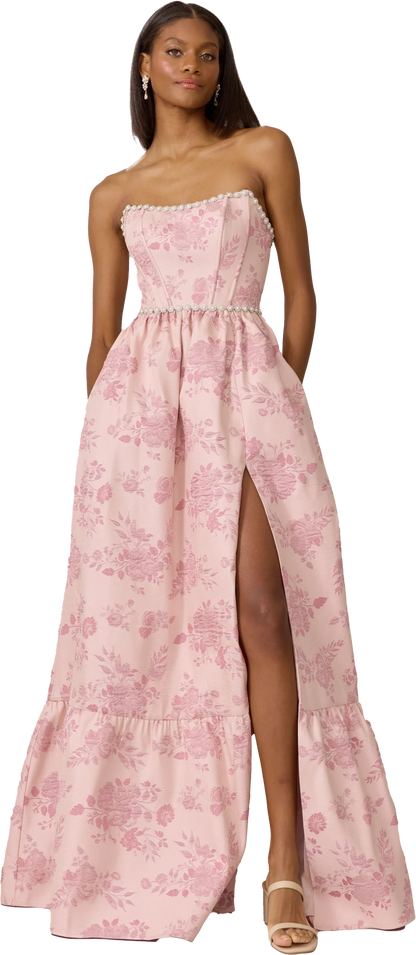 Ellapink Luxe Jacquard Dress | Made To Order