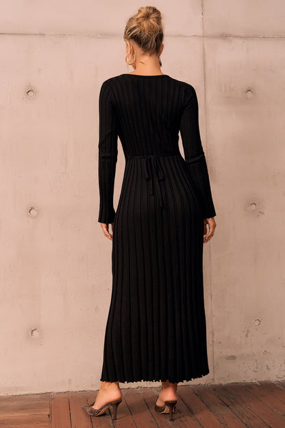 Flutter By Me Knit Maxi Dress - Black