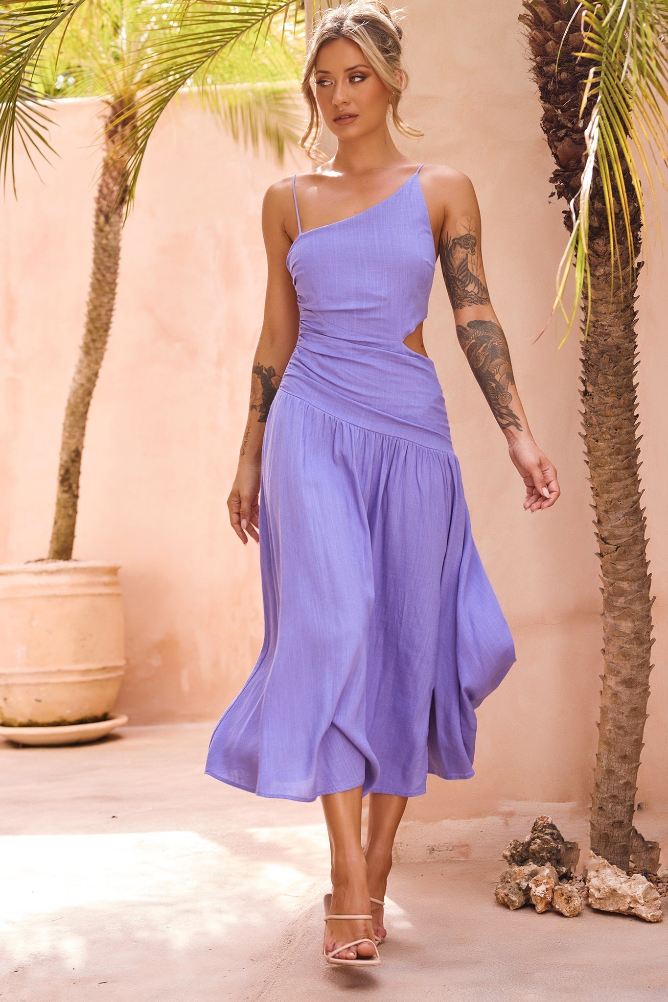 Going Somewhere Midi Dress - Cornflower