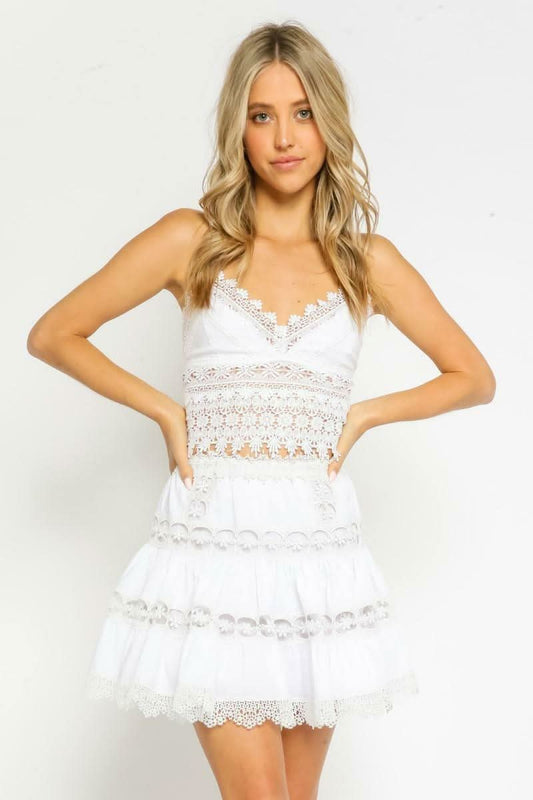 Eliza White Crochet Crop Top