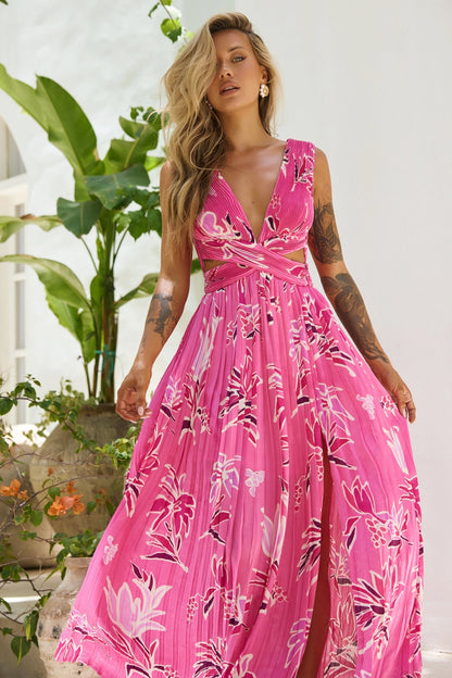 Just Like Paradise Maxi Dress - Hot Pink