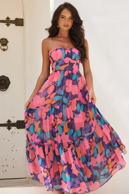 Outta Here Maxi Dress - Purple Multi