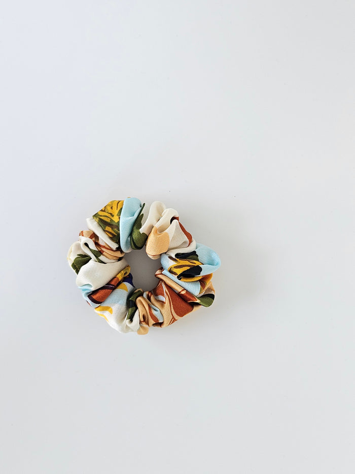 Print Satin Scrunchie Orange