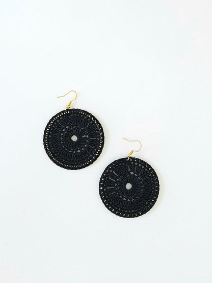 Rebecca Hoop Earrings Black