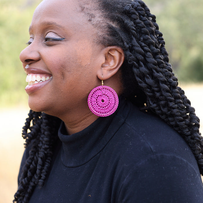 Rebecca Hoop Earrings Red