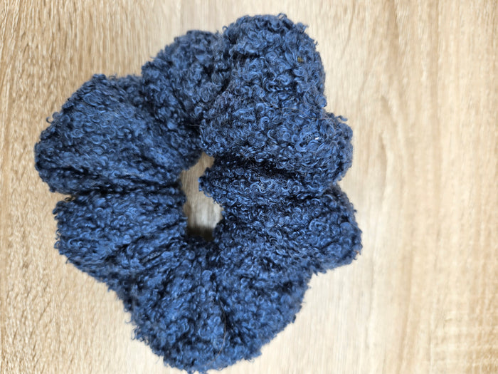 Richa Teddy Textured Soft Scrunchie Blue
