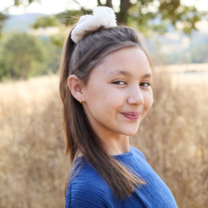 Richa Teddy Textured Soft Scrunchie Cream