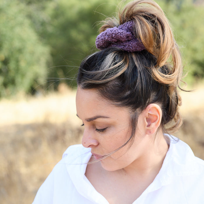 Richa Teddy Textured Soft Scrunchie Cream