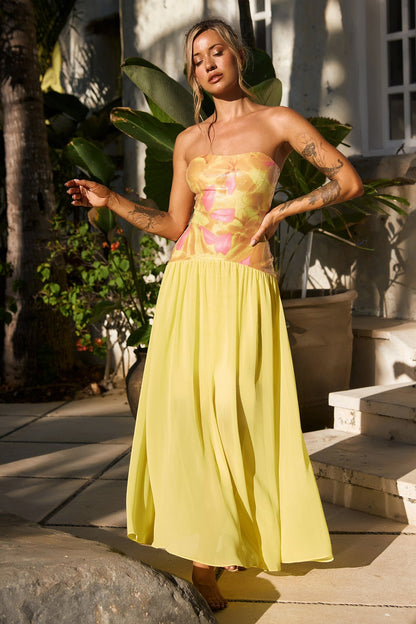Sunset Breeze Maxi Dress - Yellow