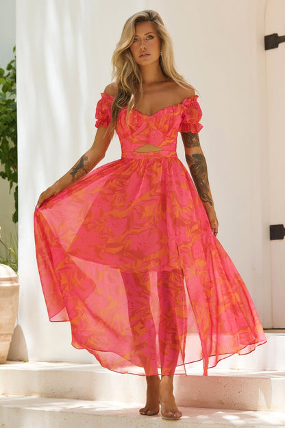 Sunset Serenade Maxi Dress - Pink Multi