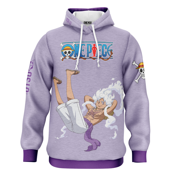 Sweat à capuche - One piece egghead luffy gear5 purple